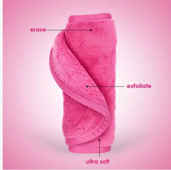 🛍 Original Sephora Makeup Eraser 2 pc set bundle pink & green cloths - Picture 1 of 5